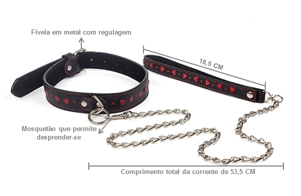 Coleira com guia - Linha Heart - Imagem 2