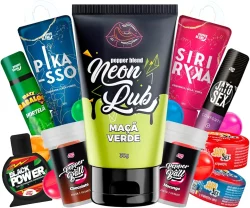 Kit 10 Produtos Sex Shop – Deslizantes Comestíveis e Excitantes