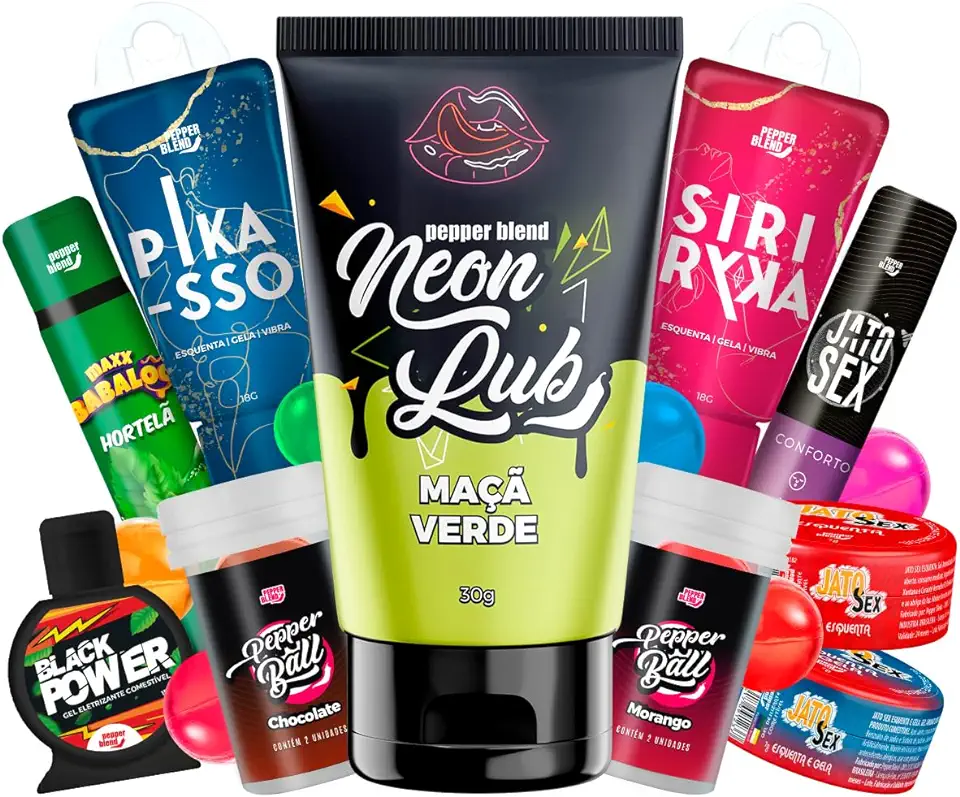 Kit 10 Produtos Sex Shop - Deslizantes Comestíveis e Excitantes
